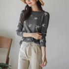 Round-neck Star-pattern T-shirt