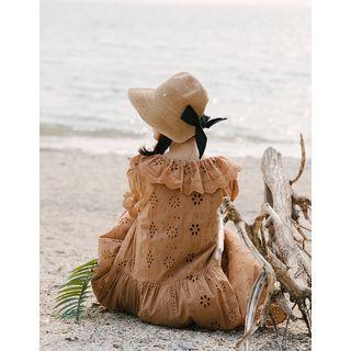 Frilled Long Crochet Dress
