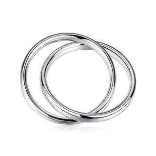 Fashion Simple Geometric Cross Round Bangle Silver - One Size