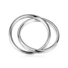 Fashion Simple Geometric Cross Round Bangle Silver - One Size