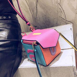 Color Panel Crossbody Box Bag