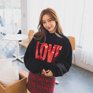 Crew-neck Love Brushed-fleece Sweatshirt