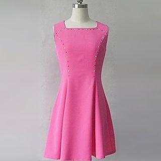 Sleeveless Frilled A-line Dress