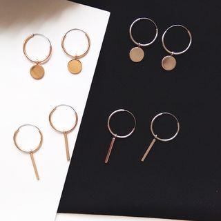 Alloy Disc & Hoop Earring
