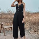 Sleeveless Wide Leg Cropped Jumpsuit