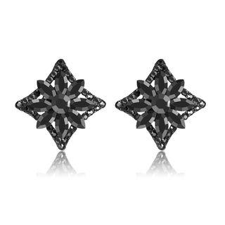 Rhinestone Stud Earring 1 Pair - Black - One Size