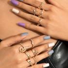 Set Of 10 : Alloy Ring (assorted Designs)
