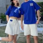 Couple Matching Elbow-sleeve T-shirt / Shorts / Mini A-line Skirt / Set