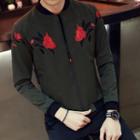 Rose Embroidered Stand-collar Jacket