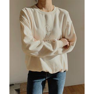 Illustrated Napped Pullover