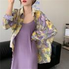 Purple Vest Dress / Printed Shirt