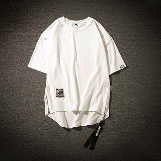 Short-sleeve Side Zip T-shirt