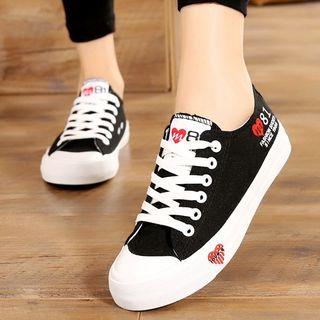 Heart Detail Canvas Sneakers