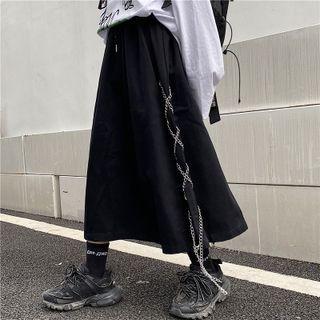 Chained A-line Skirt Black - One Size