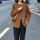 Double-breasted Slit Cardigan