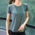 Short-sleeve Back-slit Quick Dry T-shirt