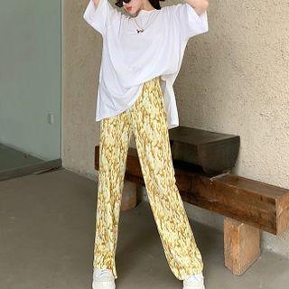 Print Straight-leg Pants / T-shirt