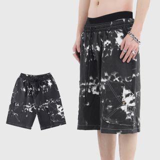 Tie-dye Print Loose Fit Shorts