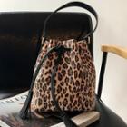 Leopard Bucket Hand Bag Beige - One Size