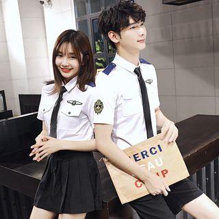 Couple Matching Flight Attendant Short Sleeve Shirt