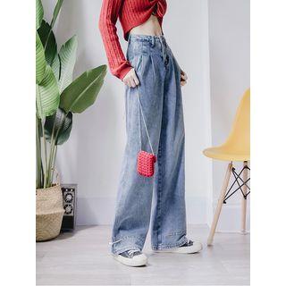 Drawstring-hem Wide-leg Jeans