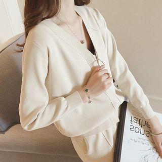 Set: Zip Knit Jacket + Slim-fit Pants