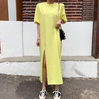 Short-sleeve Midi Split T-shirt Dress