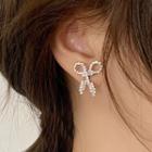 Scissors Rhinestone Earring 1 Pair - Gold - One Size