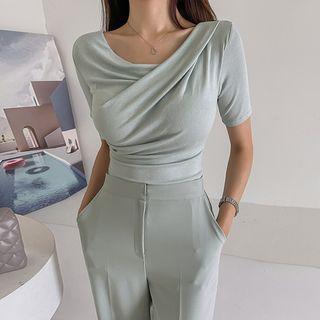 Draped Slim-fit Top