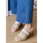 Rattan Block-heel Sandals