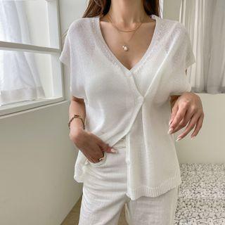 Cap-sleeve Sheer Cardigan