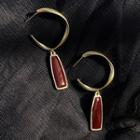 Alloy Dangle Earring 1 Pair - Gold & Brown - One Size