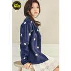 Polka Dot Round-neck Cardigan