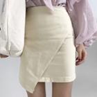 Asymmetric Hem Straight-fit Skirt