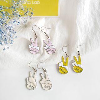 Hand Gesture Dangle Earring