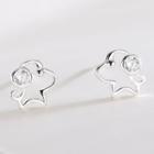 925 Sterling Silver Rhinestone Sheep Earring Es356-2 - 1 Pair - One Size