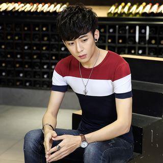 Short-sleeve Color Blcok T-shirt