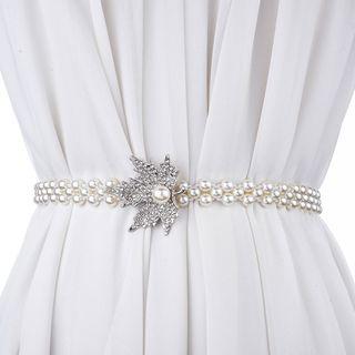 Rhinestone Beaded Elastic Belt