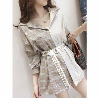 Mock Two-pieces Long Sleeve Shirt