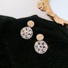 925 Sterling Silver Rhinestone Drop Earring 1 Pair - Gold - One Size