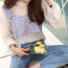 Bell-sleeve Blouse / Floral Camisole