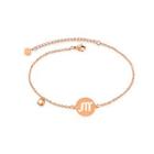 Simple And Fashion Plated Rose Gold Twelve Constellation Scorpio Round 316l Stainless Steel Anklet Rose Gold - One Size
