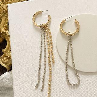 Non-matching Alloy Fringed Earring 1 Pair - Non Matching - One Size