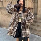 Lantern-sleeve Paid Toggle Jacket