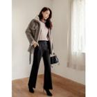 Plus Size Tie-waist Faux-fur Short Coat
