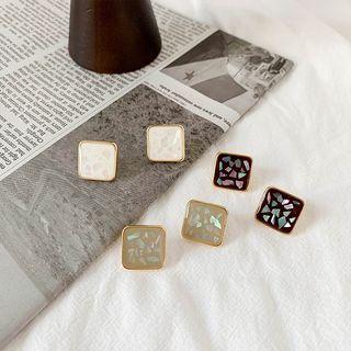 Shell Resin Square Earring