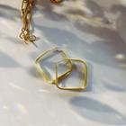 Twisted Alloy Square Earring 1 Pair - Gold - One Size