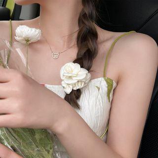 Flower Scrunchie / Hair Clip / Faux Pearl Hair Tie