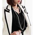 Scarf-neck Blouse With Detachable Necklace