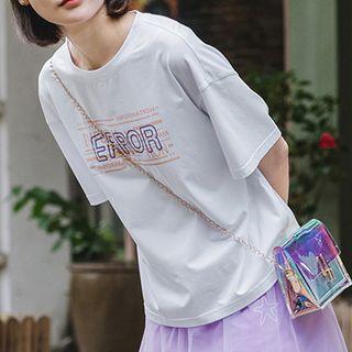 Error Printed Short-sleeve Top